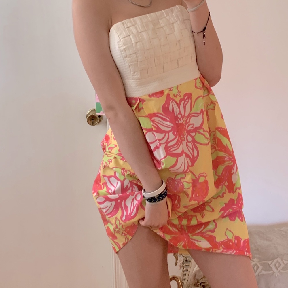 Lily Pulitzer Betsy Basketweave Strapless Dress